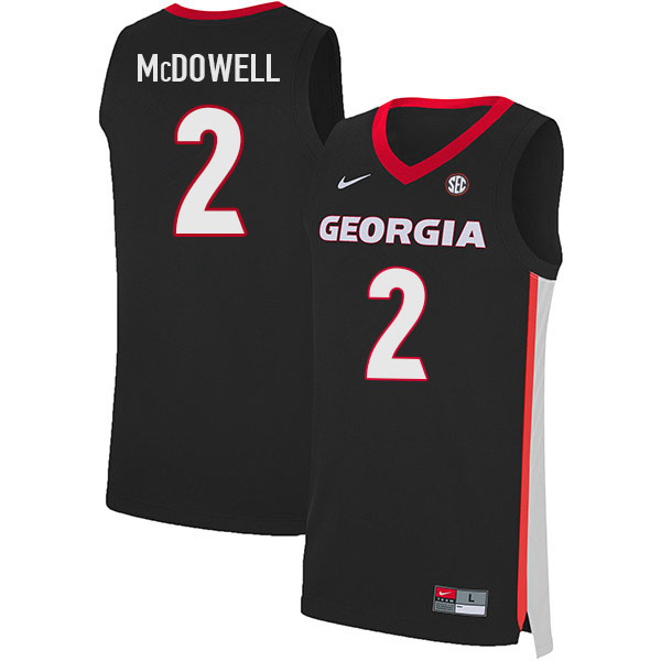 Georgia Bulldogs #2 Cam McDowell College Basketball Jerseys Sale-Black